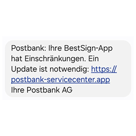 Abbildung Smishing Nachricht